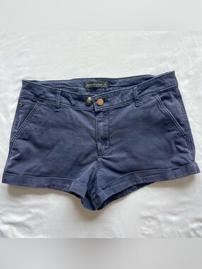 Abercrombie & Fitch Low Rise Chino Shorts Navy Blue Size 28 Y2K